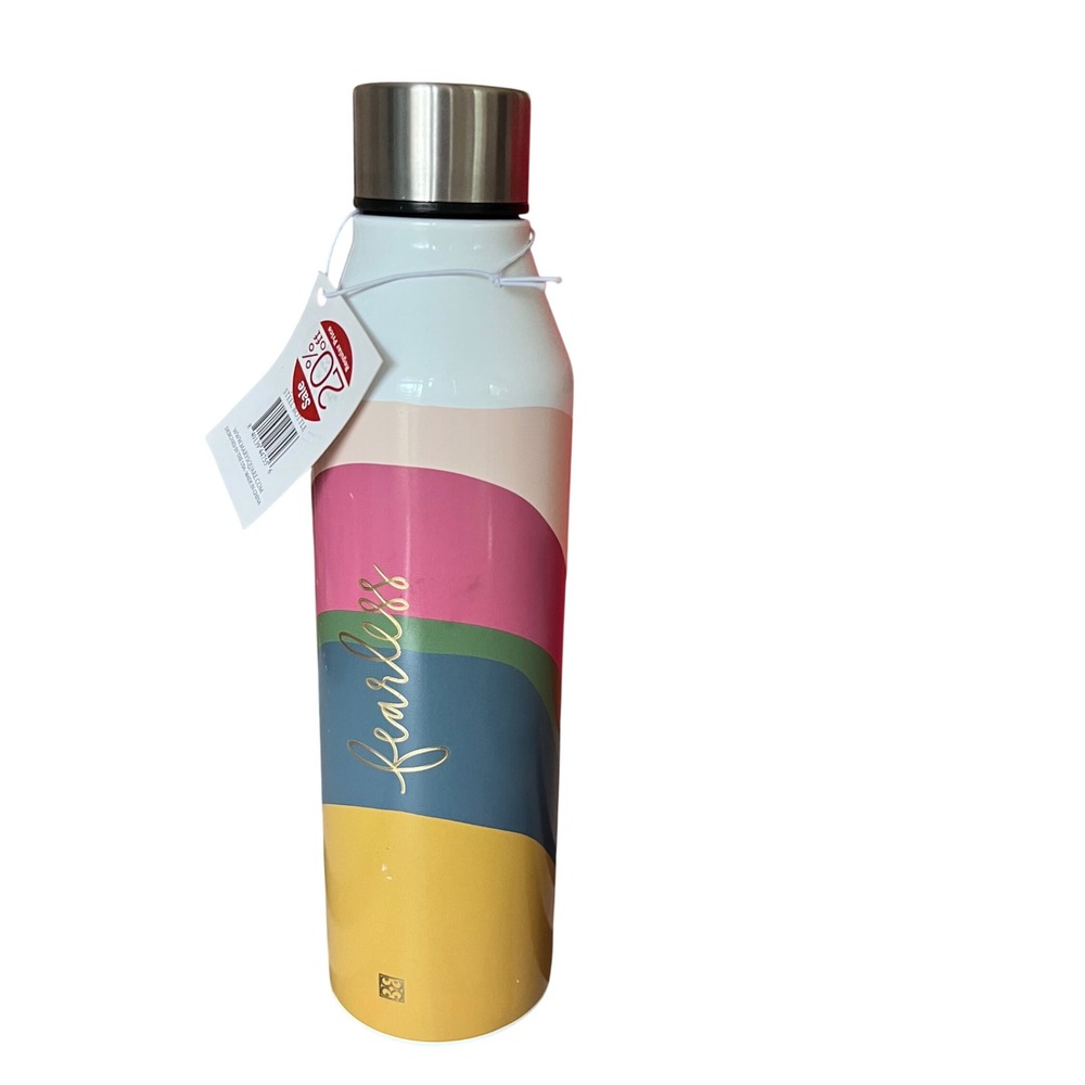 Fearless Mary Square Water Bottle‎ Colorblock NWD few chips on paint